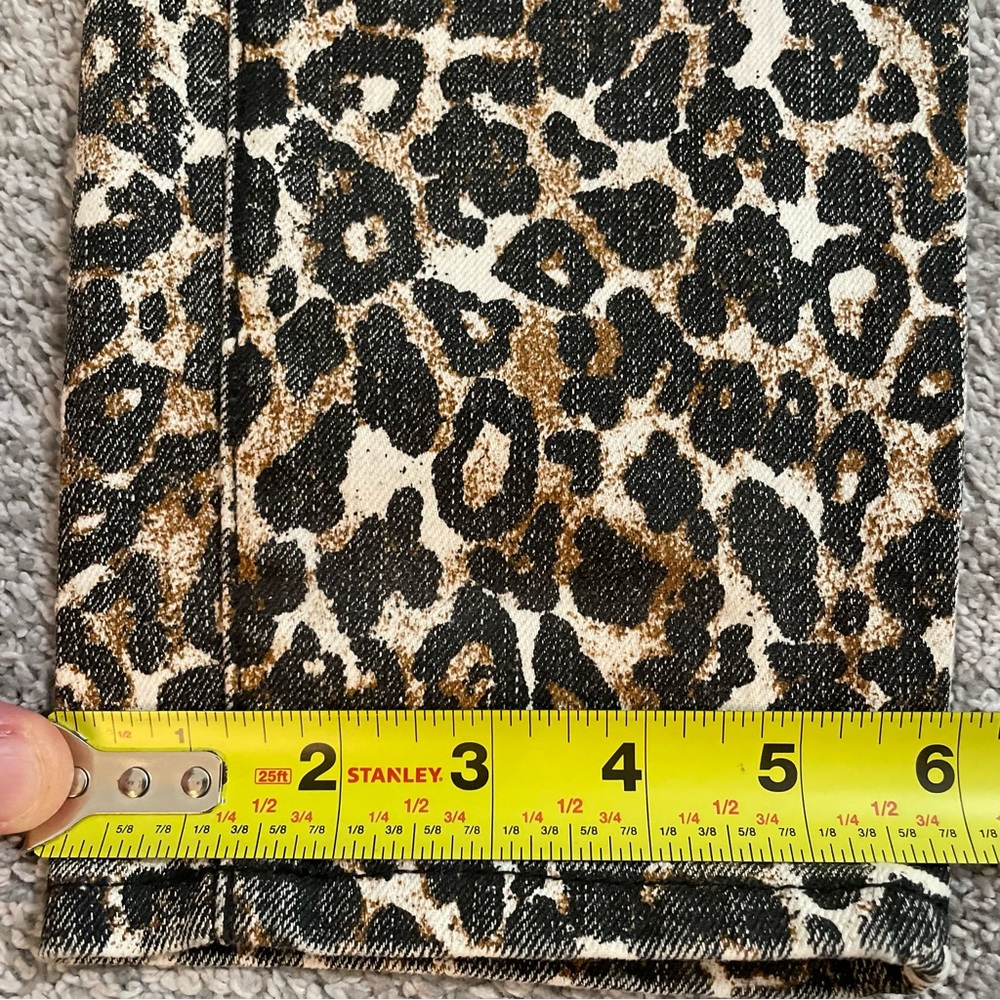 New Volcom Women’s 27 Leopard Print High Rise Button Fly Skinny Denim Jeans - Picture 11 of 16